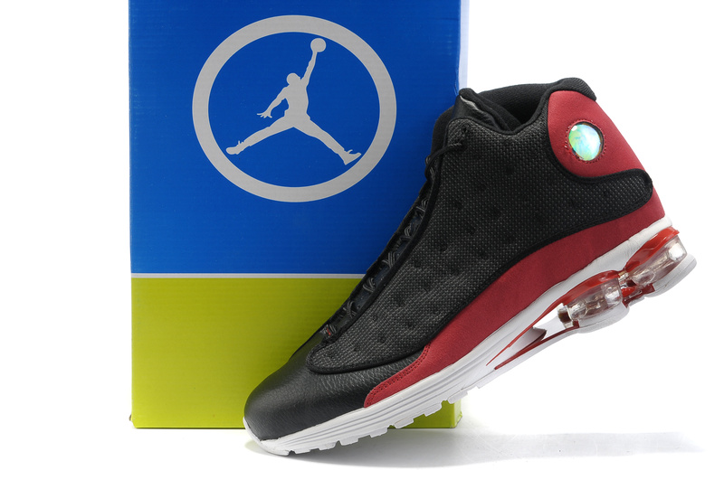 Comfortable Air Cushion Jordan 13 Black Red