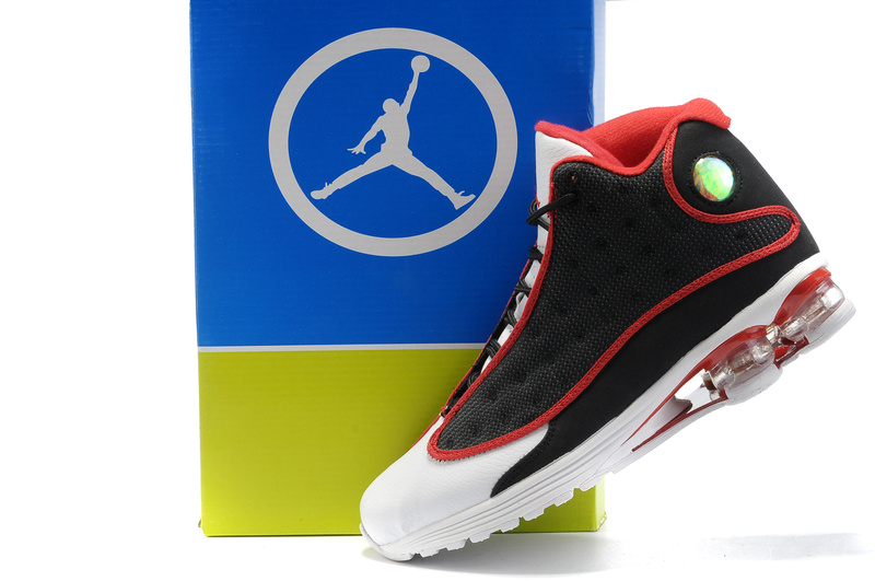 Comfortable Air Cushion Jordan 13 Black White Red