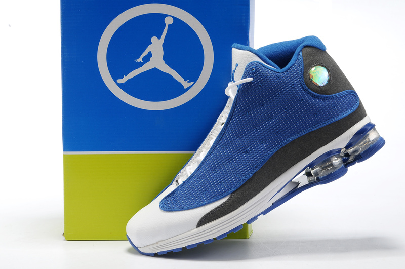 Comfortable Air Cushion Jordan 13 Blue White Grey