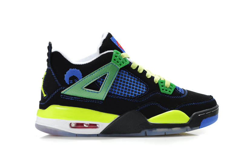 Air Jordan 4 Black Green Blue