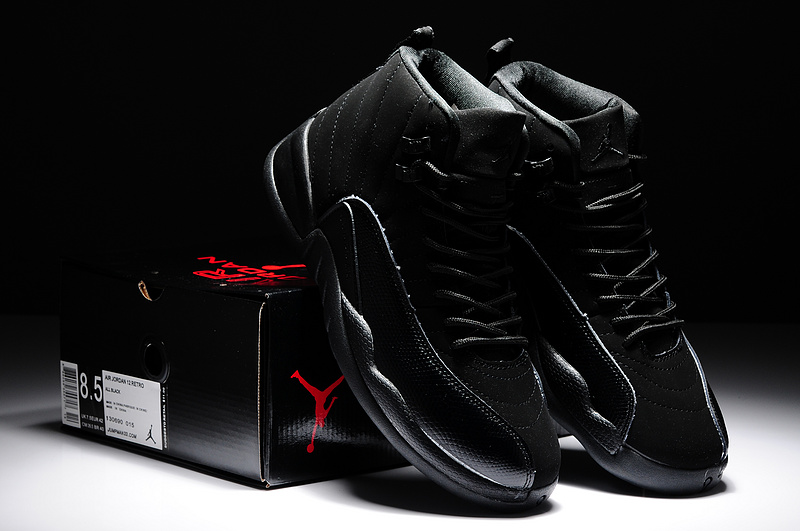 2014 Air Jordan 12 Retro All Black Shoes