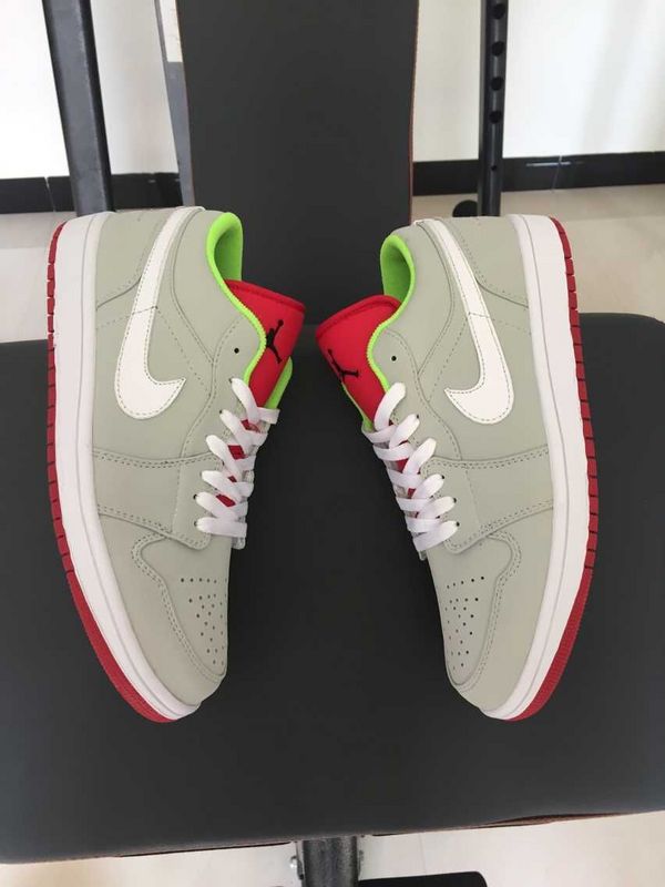 Air Jordan 1 Low 30th Grey Red Green Shoes - Click Image to Close