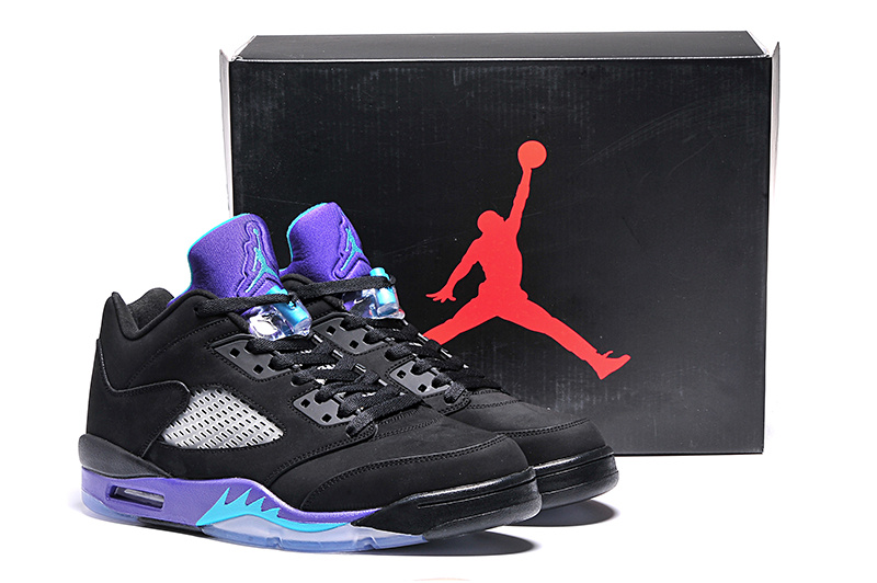 Ai Jordan 5 Shoes Low Black Purple - Click Image to Close