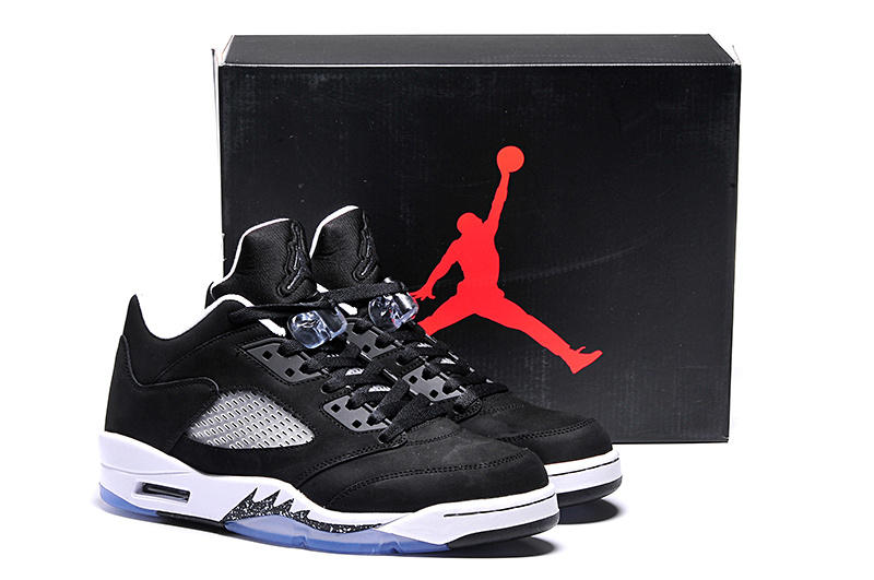 Ai Jordan 5 Shoes Low Oreo Black White