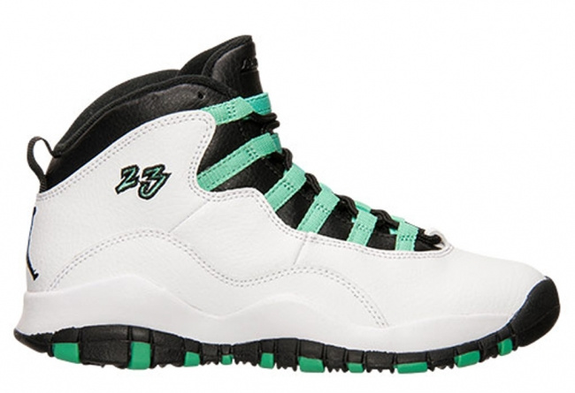 Air Jordan 10 White Green Black Black Shoes For Women - Click Image to Close