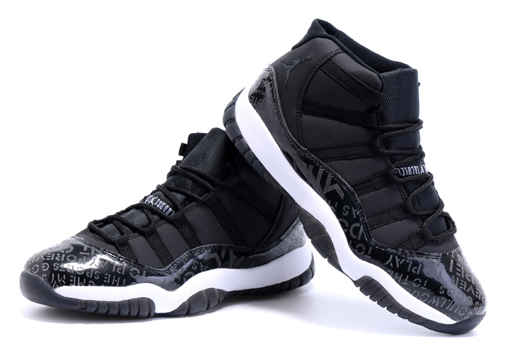 Air Jordan 11 Shoes Charity Black - Click Image to Close