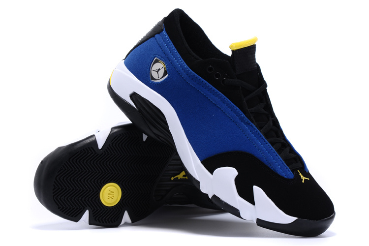 Air Jordan 14 Low Shoes Blue Black White - Click Image to Close