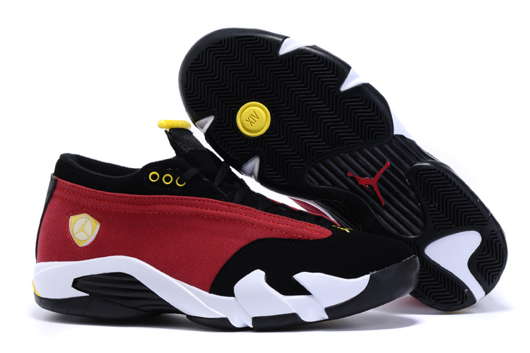 Air Jordan 14 Low Shoes Red Black White Yellow