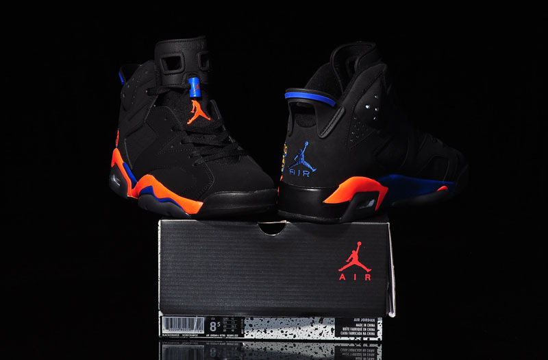 2015 Jordan 6 Knicks World Cup Black Orange Blue