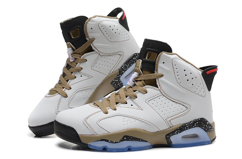 Air Jordan 6 Shoes White Coffe Black - Click Image to Close