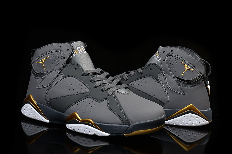 New Air Jordan 7 Shoe Grey Gold