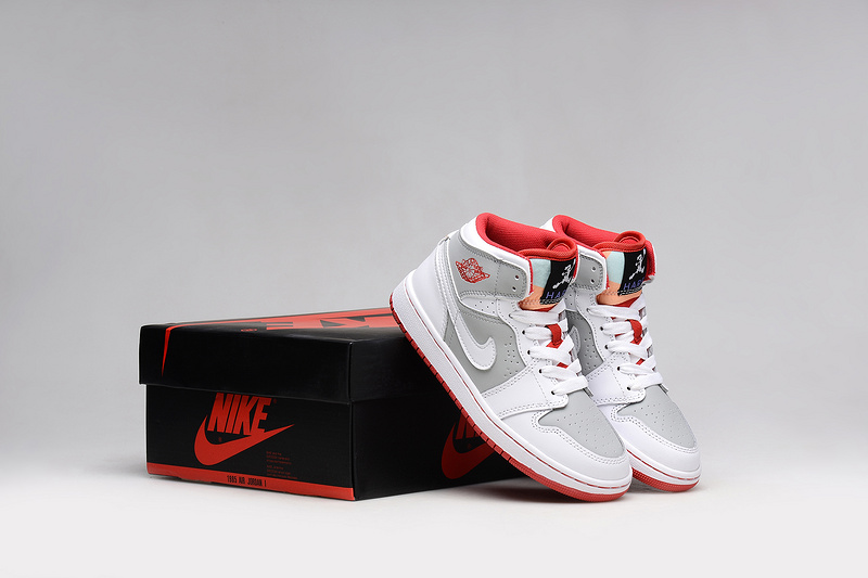 New Air Jordan 1 Bugs Bunny White Red Grey Shoes - Click Image to Close