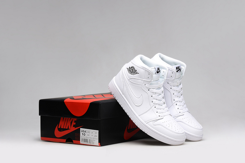 2015 Air Jordan 1 All White Lover Shoes