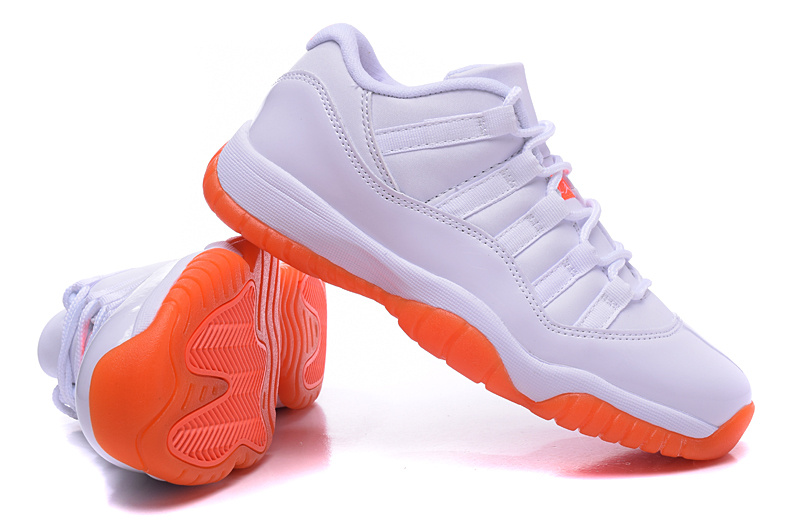 2015 Air Jordan 11 White Orange Shoes For Women - Click Image to Close