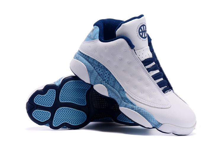 2015 Air Jordan 13 Low White Blue Shoes - Click Image to Close