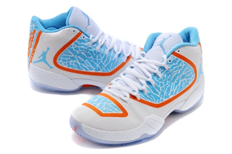 Air Jordan 29 White Blue Orange Shoes - Click Image to Close