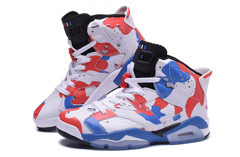 2015 Air Jordan 6 Lover White Red Blue Shoes