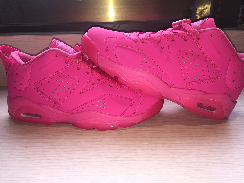 2015 Air Jordan 6 Low All Pink Women Shoes - Click Image to Close