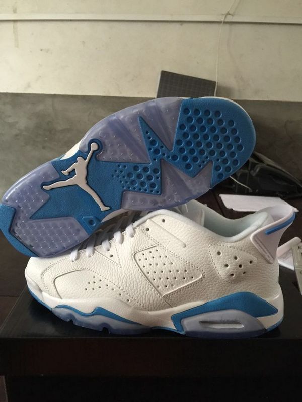 2015 Air Jordan 6 Low Shoes White Baby Blue - Click Image to Close