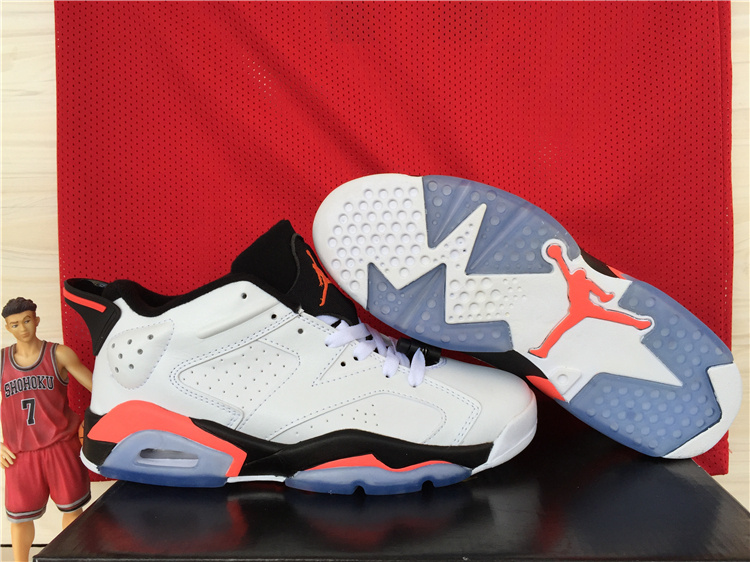 2015 Air Jordan 6 Low White Black Red Shoes - Click Image to Close