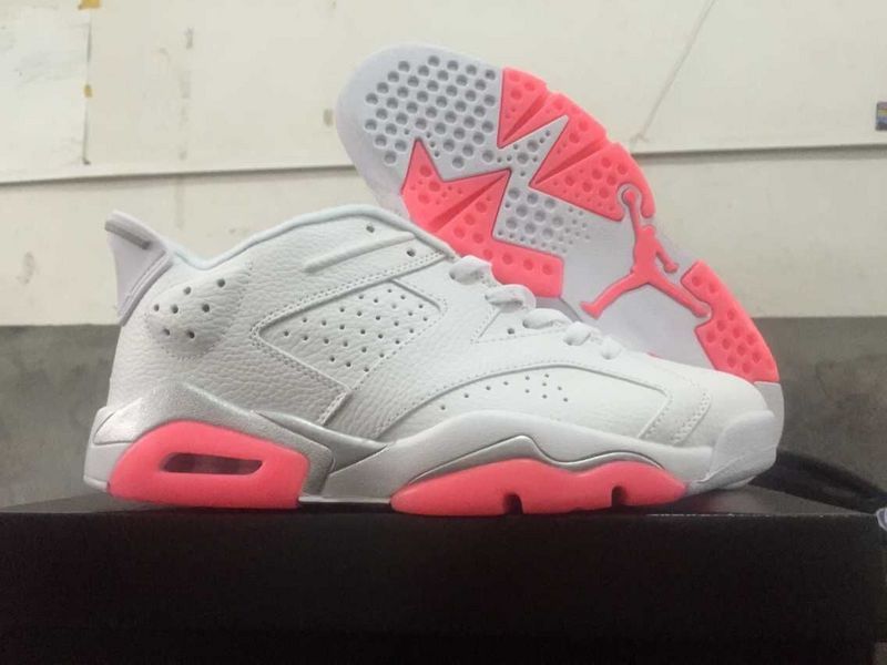 2015 Air Jordan 6 Low Shoes White Pink