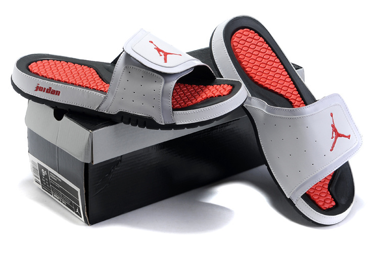 Air Jordan Hydro 2 White Red Black Sandal - Click Image to Close