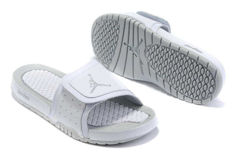 all white jordan slides