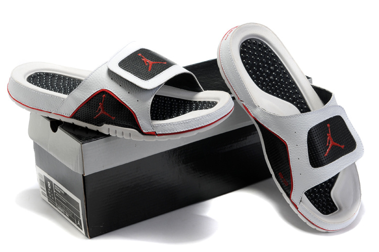 Air Jordan Hydro 5 White Black Red Sandal