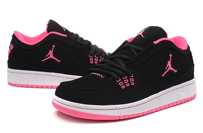 2015 Air Jordan 1 Flight Low Black Red Shoes