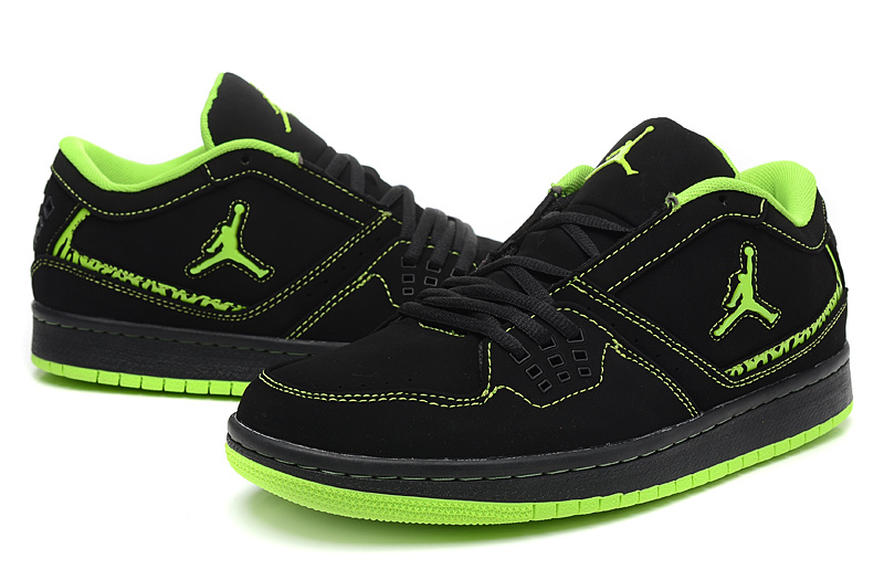 2015 Air Jordan 1 Low Black Green Shoes