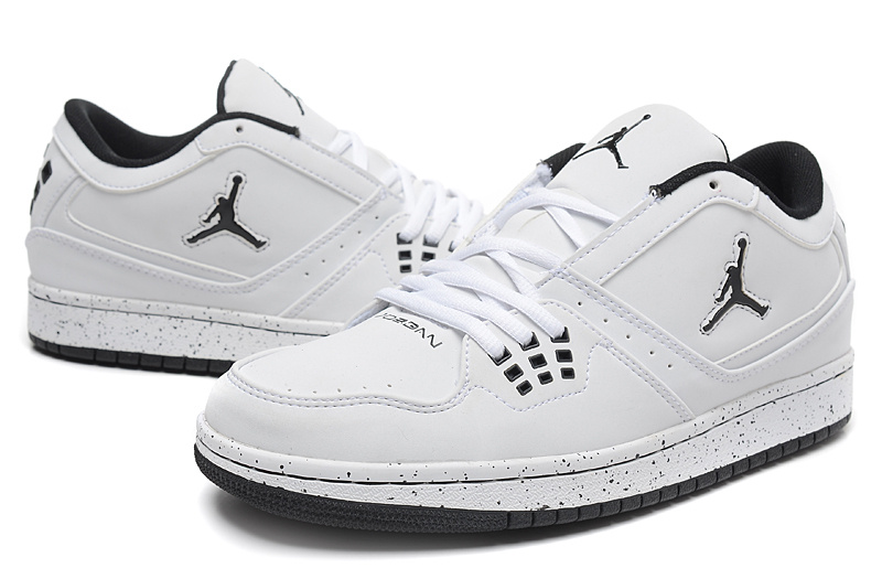 2015 Air Jordan 1 Low White Black Jumpman Shoes