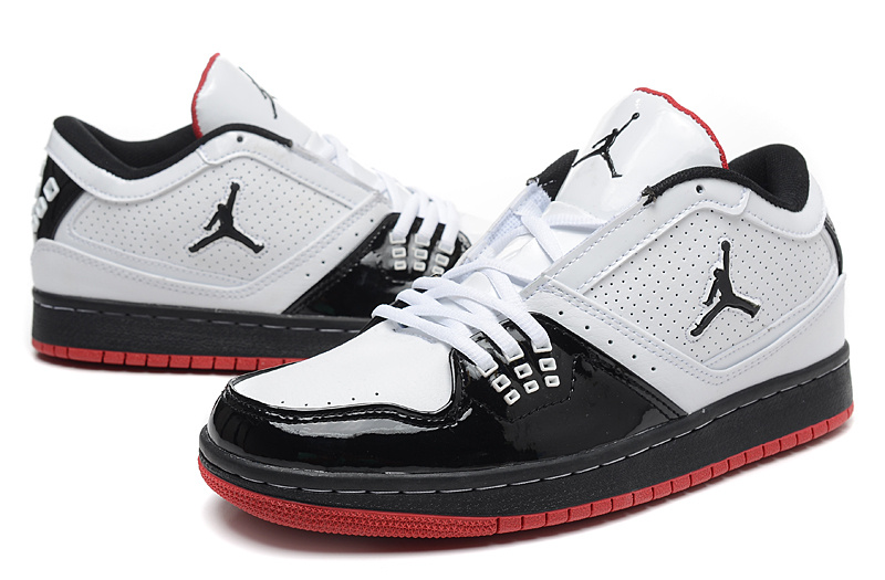 2015 Air Jordan 1 Low White Black Red Shoes