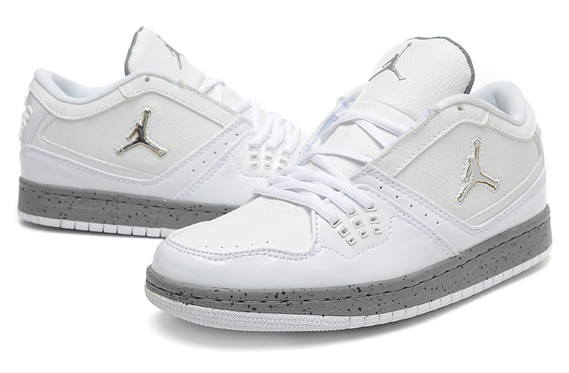 2015 Air Jordan 1 Low White Grey Shoes