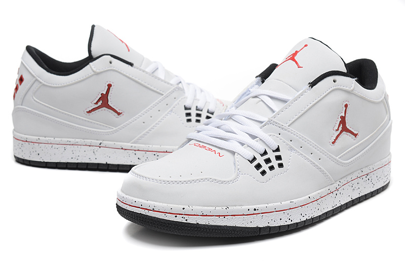 2015 Air Jordan 1 Low White Red Jumpman Shoes