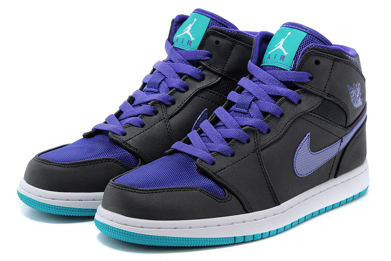 2015 Air Jordan 1 Retro Black Blue Shoes