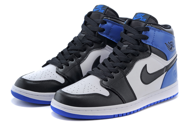 2015 Air Jordan 1 Retro Black Grey Blue Shoes - Click Image to Close