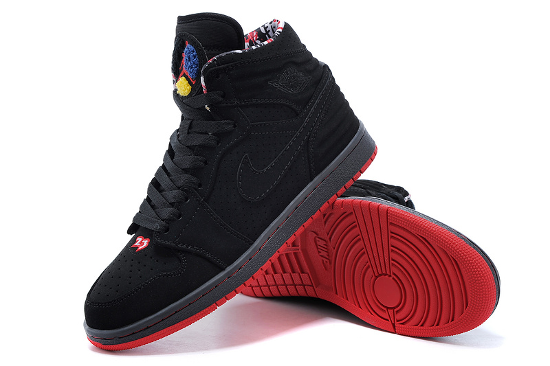 2015 Air Jordan 1 Retro Black Red Shoes