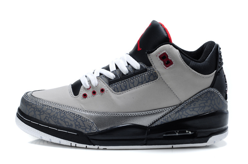 2015 Air Jordan 3 Retro Grey Black Red Women Shoes