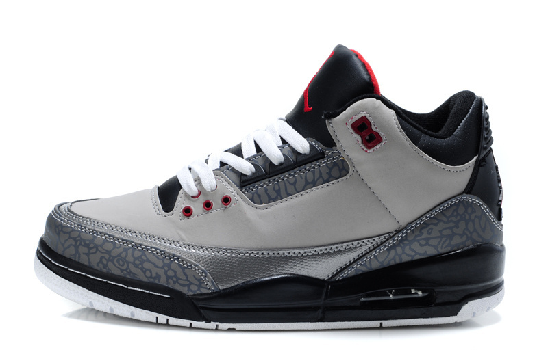 2015 Air Jordan 3 Retro Grey Black Red Women Shoes - Click Image to Close