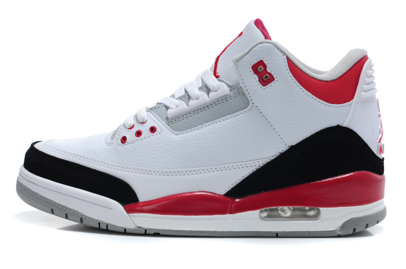 2015 Air Jordan 3 Retro White Red Black Women Shoes