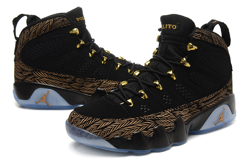2015 Air Jordan 9 Retro Black Gold Shoes