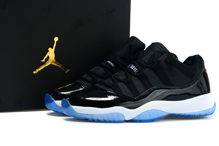 black and blue jordan 11s