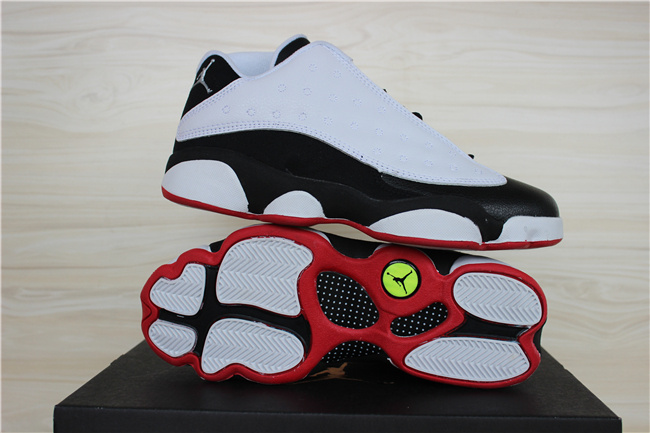 2015 Air Jordan 13 Low Retro White Black Red Shoes