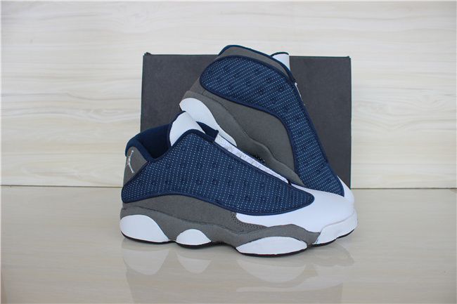 2015 Air Jordan 13 Low Retro White Grey Blue Shoes
