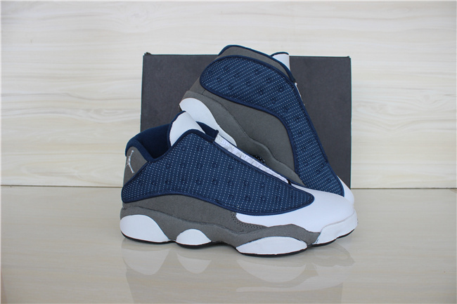 2015 Air Jordan 13 Low Retro White Grey Blue Shoes - Click Image to Close