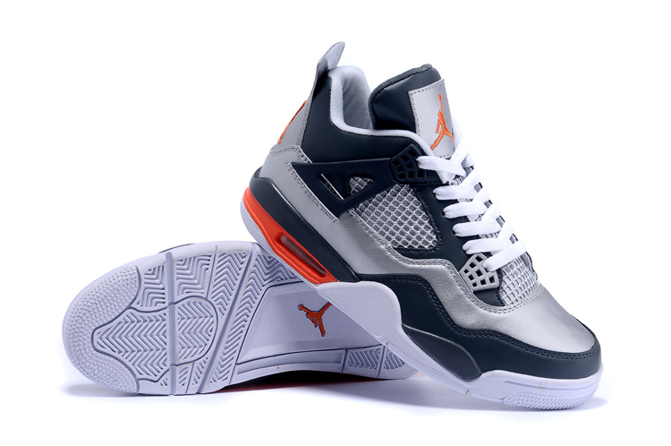 2015 Air Jordan 4 Silver Deep Blue Shoes