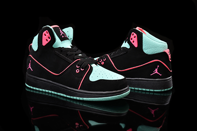 2015 Air Jordan 1 Flight 2 Black Green Pink Women Shoes