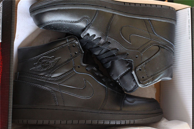 2016 Air Jordan 1 All Black Lover Shoes