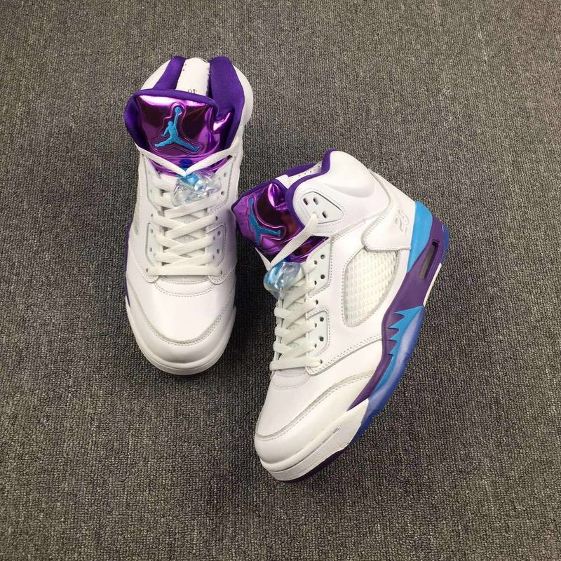 white purple blue jordans