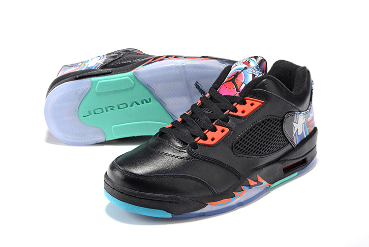 2016 Air Jordan 5 Low GS Classic Kite Black Orange Shoes